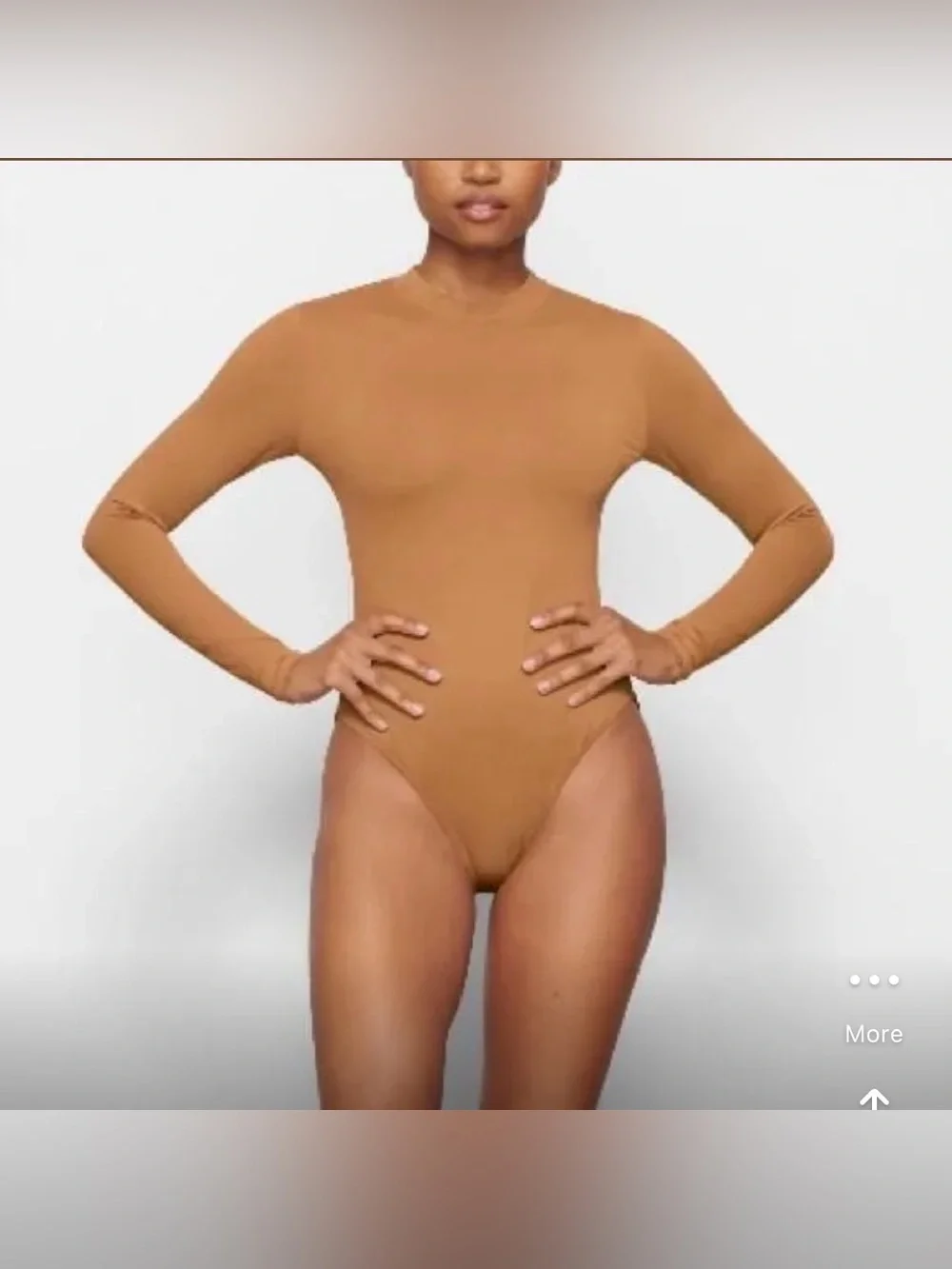 NWT SKIMS Long sleeve back zip up one piece swimsuit